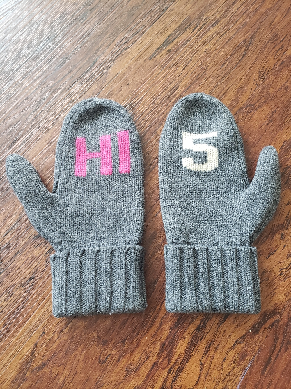 Kate Spade Womens Hi 5 100% Wool Gray Mittens